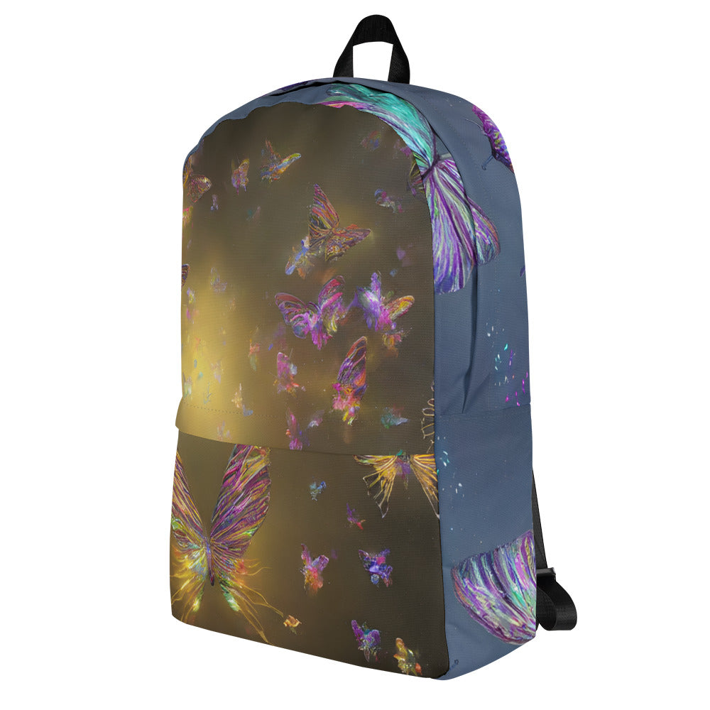 Holographic Butterflies Print Patterns Collection All-Over Print Backpack