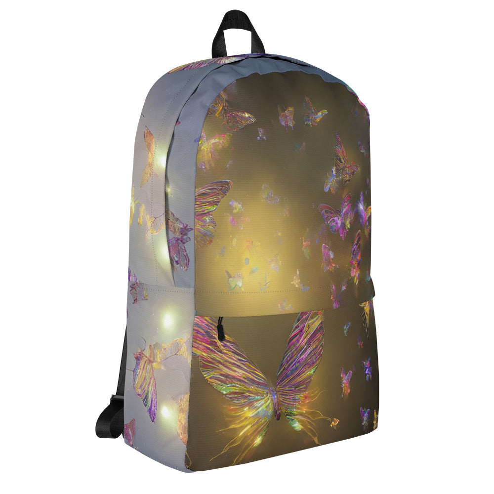 Holographic Butterflies Print Patterns Collection All-Over Print Backpack
